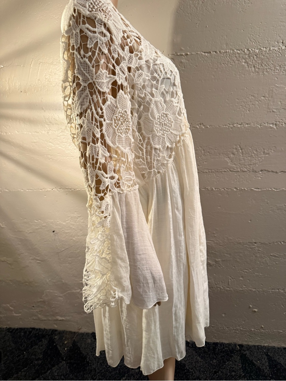 Boho Crochet Lace Ivory Tunic Dress - Picture 9 of 13